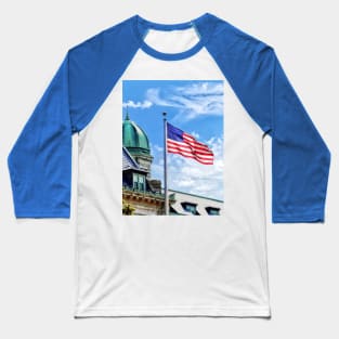 US Naval Academy - Flag Flying Over Tecumseh Court Baseball T-Shirt